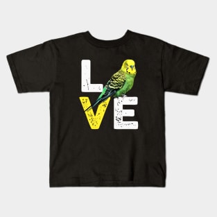 Yellow Budgie Love funny Kids T-Shirt